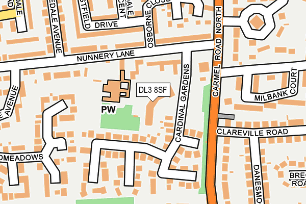 DL3 8SF map - OS OpenMap – Local (Ordnance Survey)