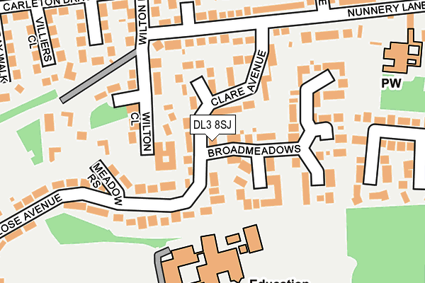 DL3 8SJ map - OS OpenMap – Local (Ordnance Survey)