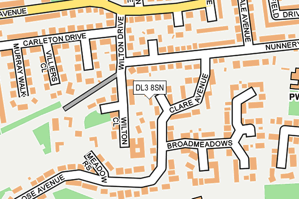 DL3 8SN map - OS OpenMap – Local (Ordnance Survey)