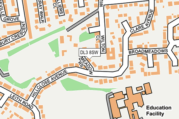 DL3 8SW map - OS OpenMap – Local (Ordnance Survey)