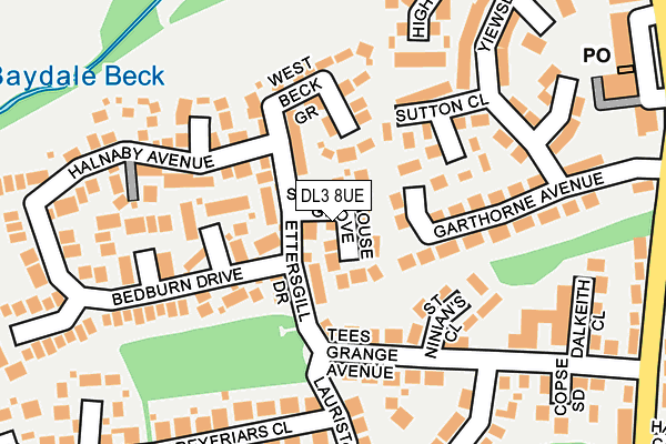 DL3 8UE map - OS OpenMap – Local (Ordnance Survey)