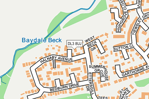 DL3 8UJ map - OS OpenMap – Local (Ordnance Survey)