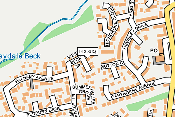 DL3 8UQ map - OS OpenMap – Local (Ordnance Survey)