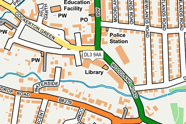 DL3 9AA map - OS OpenMap – Local (Ordnance Survey)