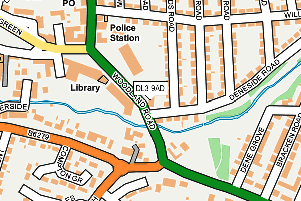 DL3 9AD map - OS OpenMap – Local (Ordnance Survey)