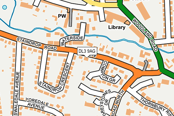 DL3 9AG map - OS OpenMap – Local (Ordnance Survey)