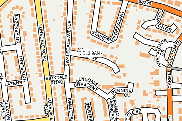 DL3 9AN map - OS OpenMap – Local (Ordnance Survey)