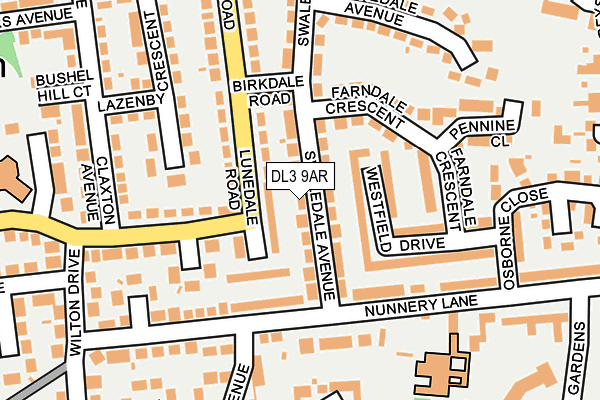 DL3 9AR map - OS OpenMap – Local (Ordnance Survey)