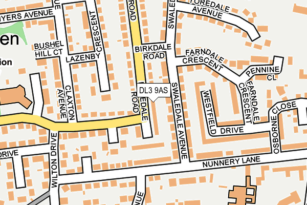 DL3 9AS map - OS OpenMap – Local (Ordnance Survey)