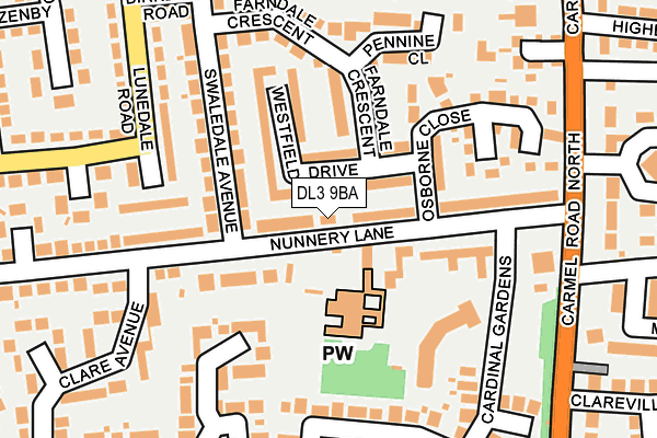 DL3 9BA map - OS OpenMap – Local (Ordnance Survey)