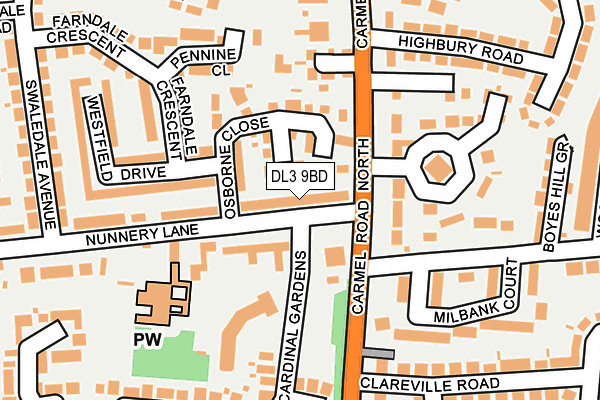 DL3 9BD map - OS OpenMap – Local (Ordnance Survey)