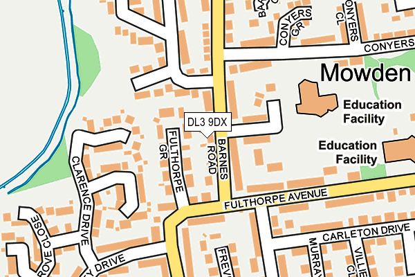 DL3 9DX map - OS OpenMap – Local (Ordnance Survey)