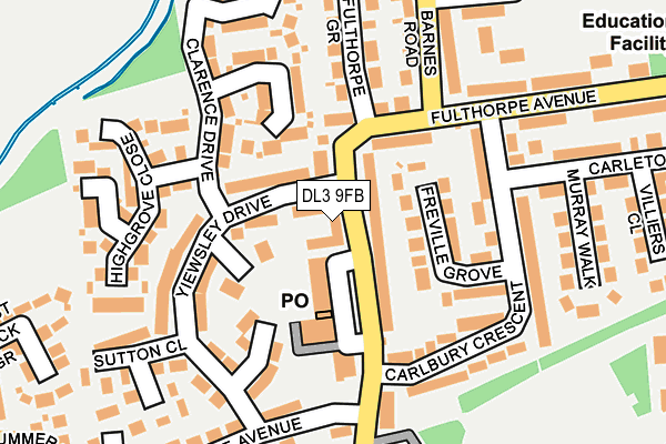 DL3 9FB map - OS OpenMap – Local (Ordnance Survey)