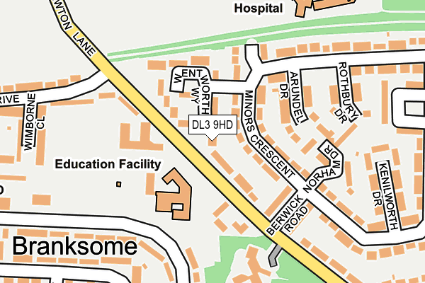 DL3 9HD map - OS OpenMap – Local (Ordnance Survey)