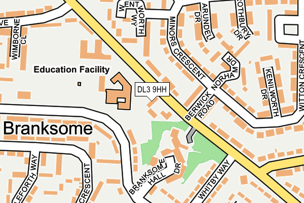 DL3 9HH map - OS OpenMap – Local (Ordnance Survey)