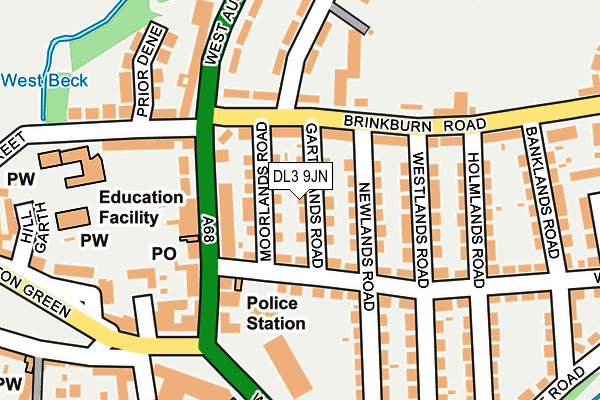 DL3 9JN map - OS OpenMap – Local (Ordnance Survey)