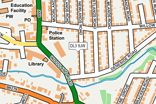 DL3 9JW map - OS OpenMap – Local (Ordnance Survey)