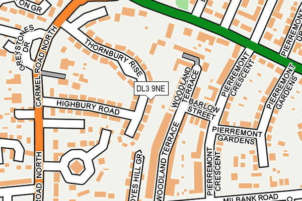 DL3 9NE map - OS OpenMap – Local (Ordnance Survey)