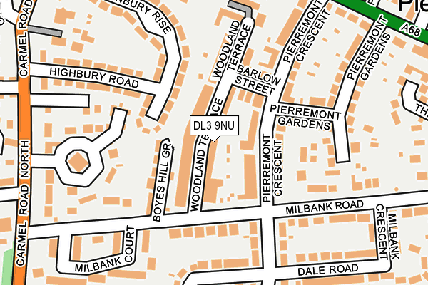 DL3 9NU map - OS OpenMap – Local (Ordnance Survey)