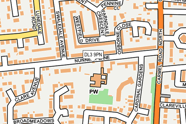 DL3 9PN map - OS OpenMap – Local (Ordnance Survey)