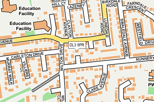 DL3 9PR map - OS OpenMap – Local (Ordnance Survey)