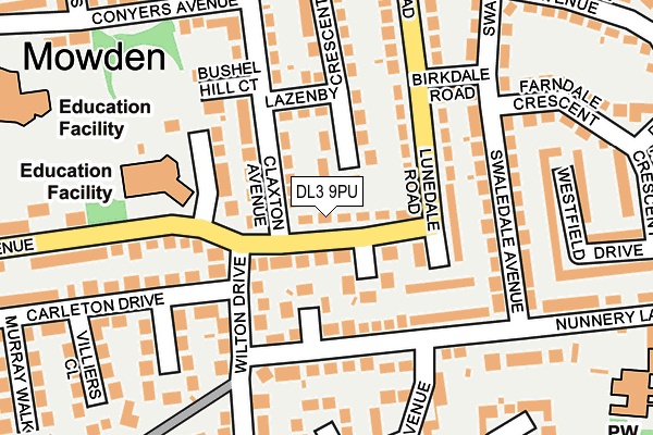 DL3 9PU map - OS OpenMap – Local (Ordnance Survey)