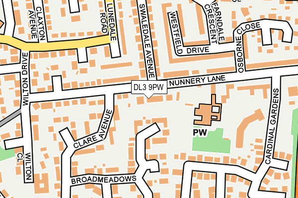 DL3 9PW map - OS OpenMap – Local (Ordnance Survey)