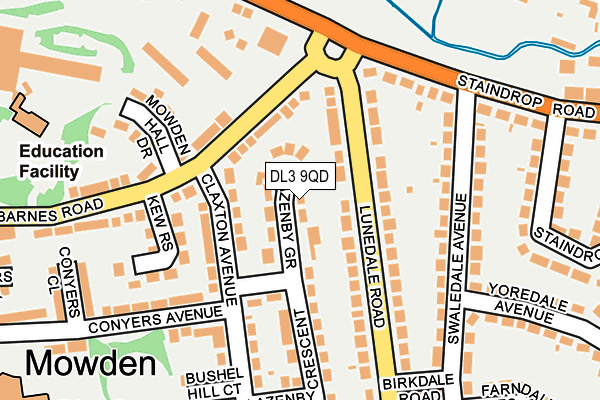 DL3 9QD map - OS OpenMap – Local (Ordnance Survey)