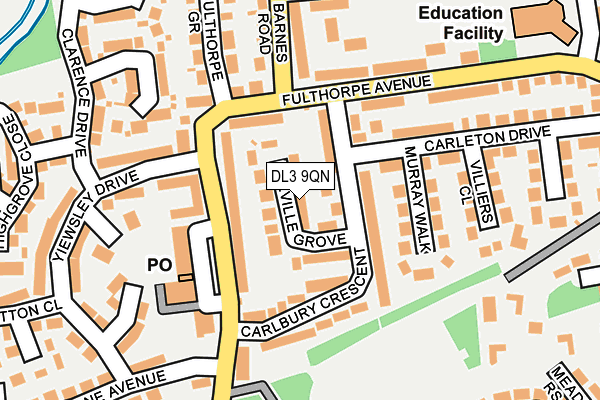 DL3 9QN map - OS OpenMap – Local (Ordnance Survey)