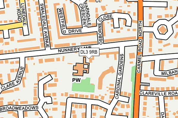 DL3 9RB map - OS OpenMap – Local (Ordnance Survey)