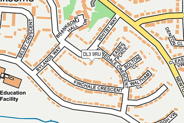 DL3 9RU map - OS OpenMap – Local (Ordnance Survey)