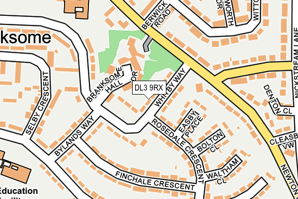 DL3 9RX map - OS OpenMap – Local (Ordnance Survey)