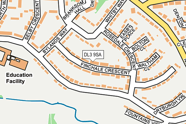DL3 9SA map - OS OpenMap – Local (Ordnance Survey)