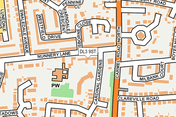 DL3 9ST map - OS OpenMap – Local (Ordnance Survey)