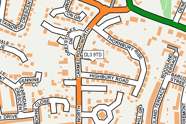 DL3 9TD map - OS OpenMap – Local (Ordnance Survey)