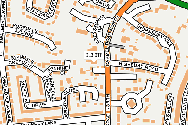 DL3 9TF map - OS OpenMap – Local (Ordnance Survey)