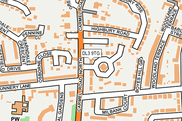 DL3 9TG map - OS OpenMap – Local (Ordnance Survey)