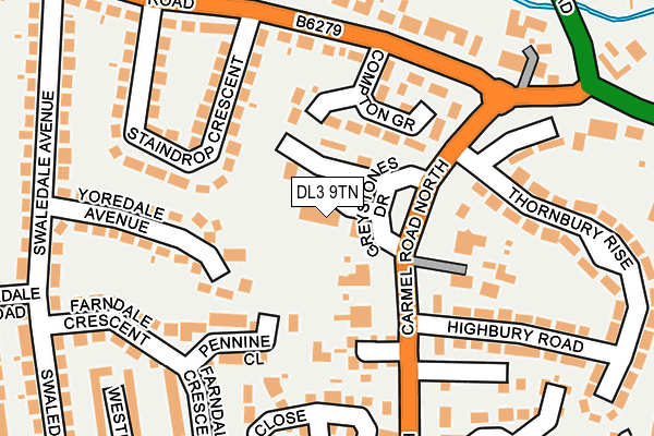 DL3 9TN map - OS OpenMap – Local (Ordnance Survey)