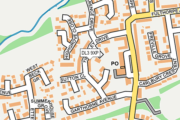DL3 9XP map - OS OpenMap – Local (Ordnance Survey)