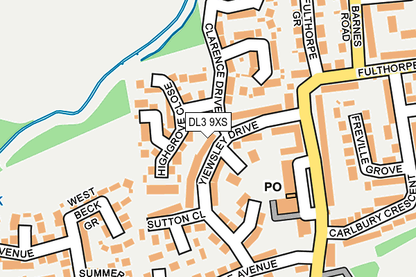 DL3 9XS map - OS OpenMap – Local (Ordnance Survey)