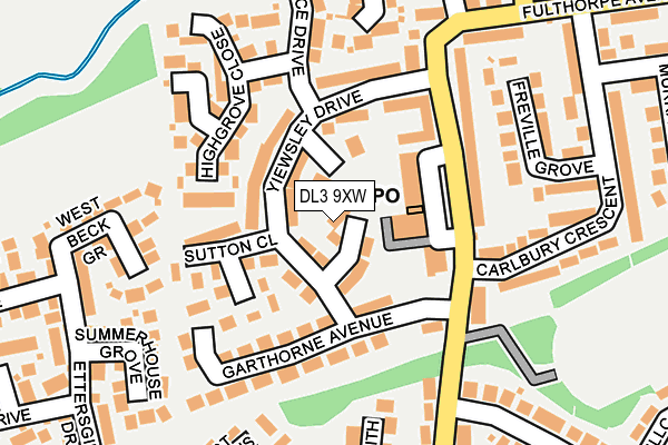 DL3 9XW map - OS OpenMap – Local (Ordnance Survey)