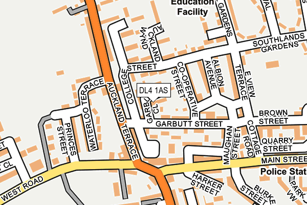 DL4 1AS map - OS OpenMap – Local (Ordnance Survey)