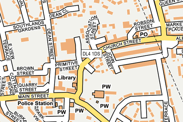 DL4 1DS map - OS OpenMap – Local (Ordnance Survey)