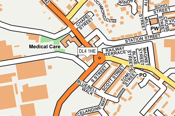 DL4 1HE map - OS OpenMap – Local (Ordnance Survey)