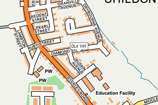 DL4 1HY map - OS OpenMap – Local (Ordnance Survey)
