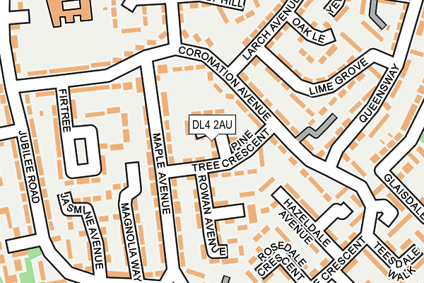 DL4 2AU map - OS OpenMap – Local (Ordnance Survey)