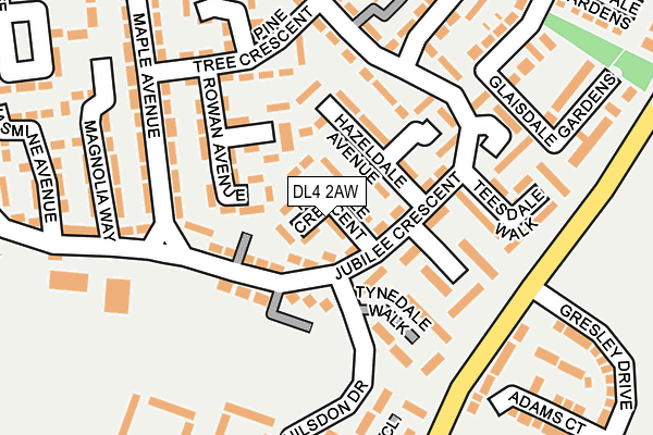 DL4 2AW map - OS OpenMap – Local (Ordnance Survey)