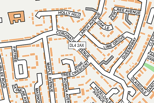 DL4 2AX map - OS OpenMap – Local (Ordnance Survey)