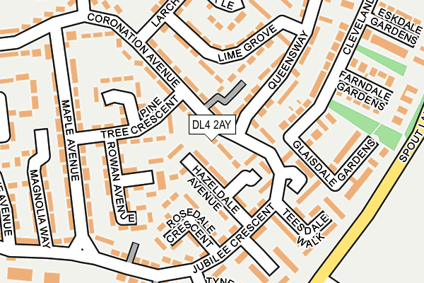 DL4 2AY map - OS OpenMap – Local (Ordnance Survey)