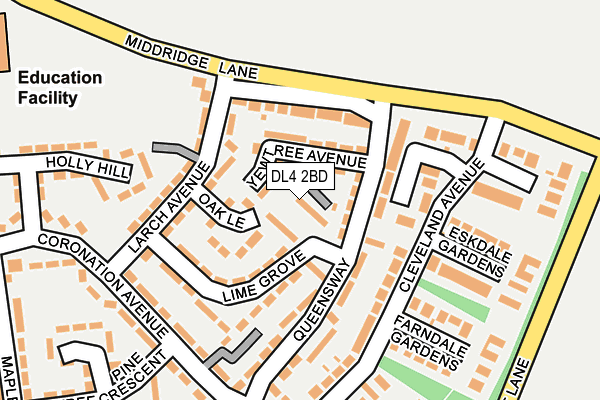DL4 2BD map - OS OpenMap – Local (Ordnance Survey)